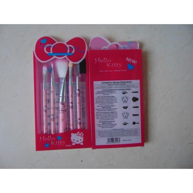 Kuas Make Up Hello Kitty Kemasan 5 Pcs Packing Mika