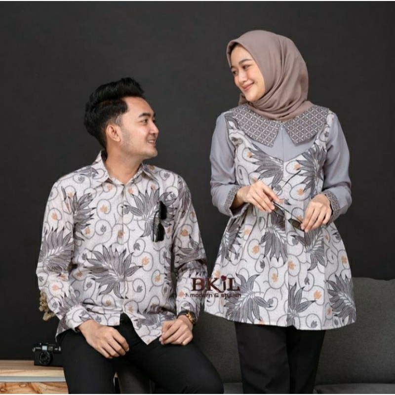 Batik Couple Modern Atasan Blouse Batik Kerja Kantor Wanita Seragam Batik Modern M L XL XXL Batik Alina