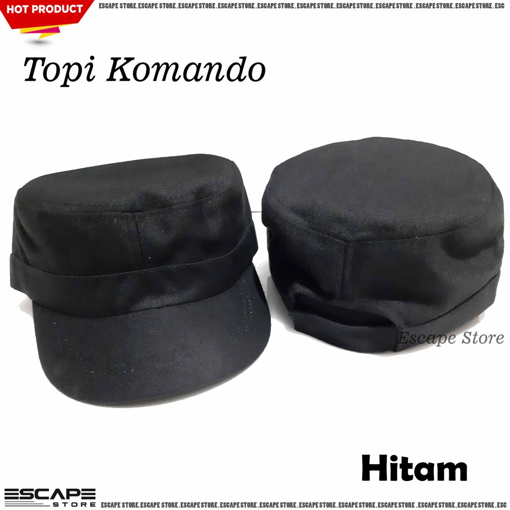 TOPI KOMANDO / MILITARY POLOS MURAH Topi Distro - Hitam