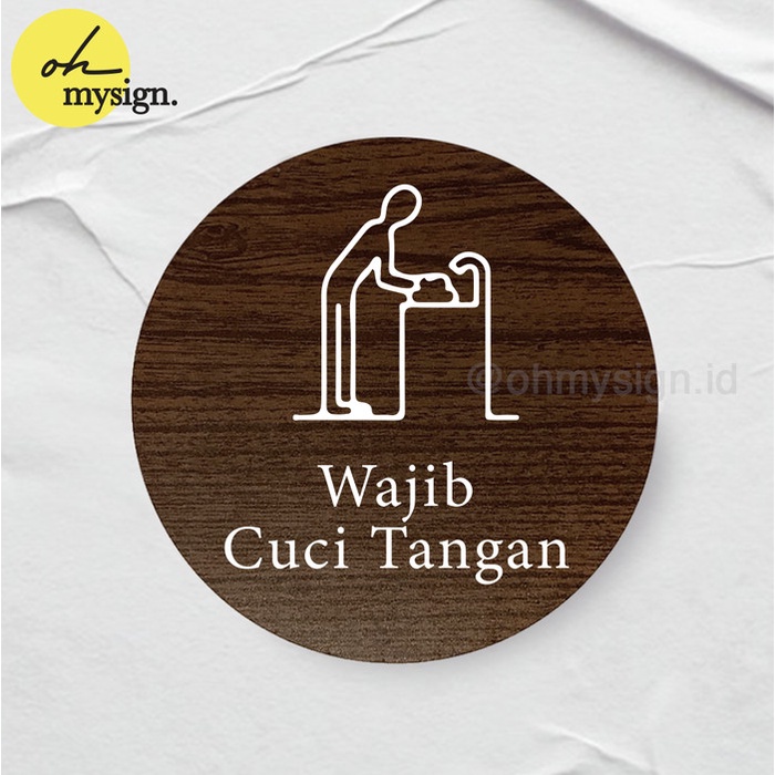 

Terlaris Wajib Cuci Tangan Sign Board Kayu Bulat Print Signage Label Nama