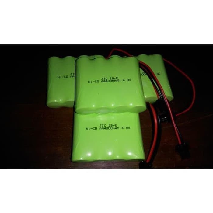 Baterai cas Rakit 4 Soket kecil Hitam 4,8V 4000mAh Batre Mobil RC 4.8V