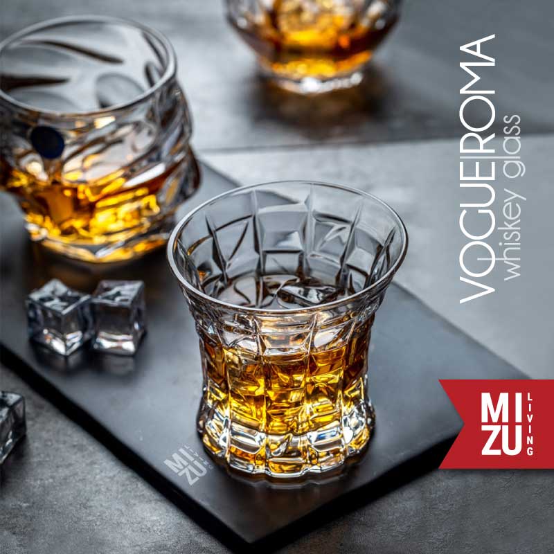 MIZU ROMA Whiskey Glass Gelas Kaca Whisky On The Rocks Gelas Air Minum