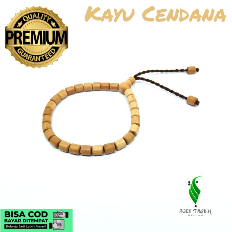 Gelang Kayu Cendana Motif Tabung Size 6mm Aroma Wangi Cendana Alami ORIGINAL!!