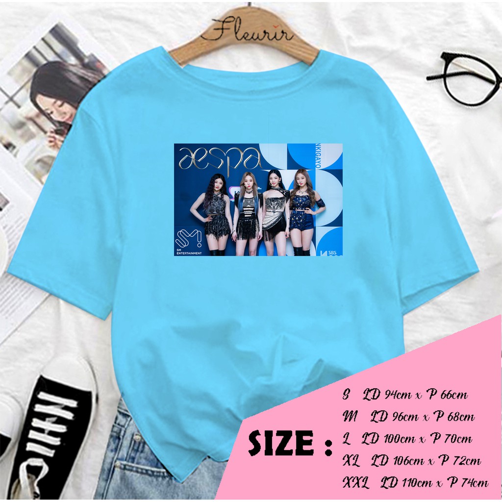 FLEURIR - KAOS AESPA GIRLBAND KOREA KPOP OVERSIZE KATUN KAOS WANITA DEWASA TUMBLR TEE UNISEX JUMBO