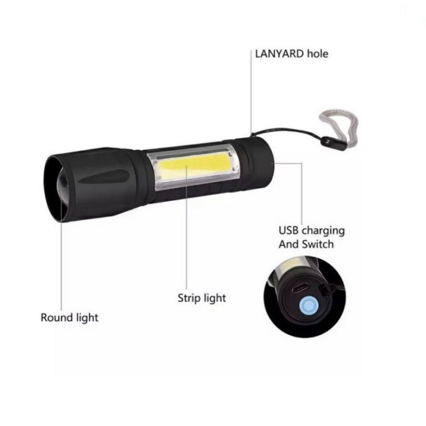SENTER SWAT MINI ZOOM SENTER POLICE LED MINI ZOOM CAS CHARGE 3 FUNGSI SENTER LED SENTER MINI LED VD