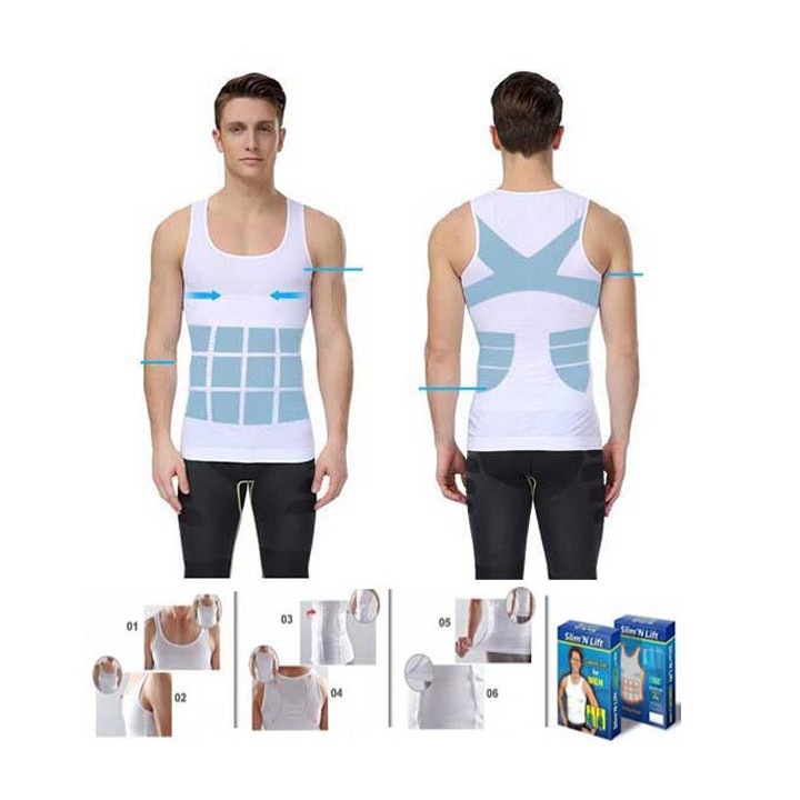 KORSET PERUT PELANSING SLIM 'N LIFT SLIMMING SHIRT FOR MEN