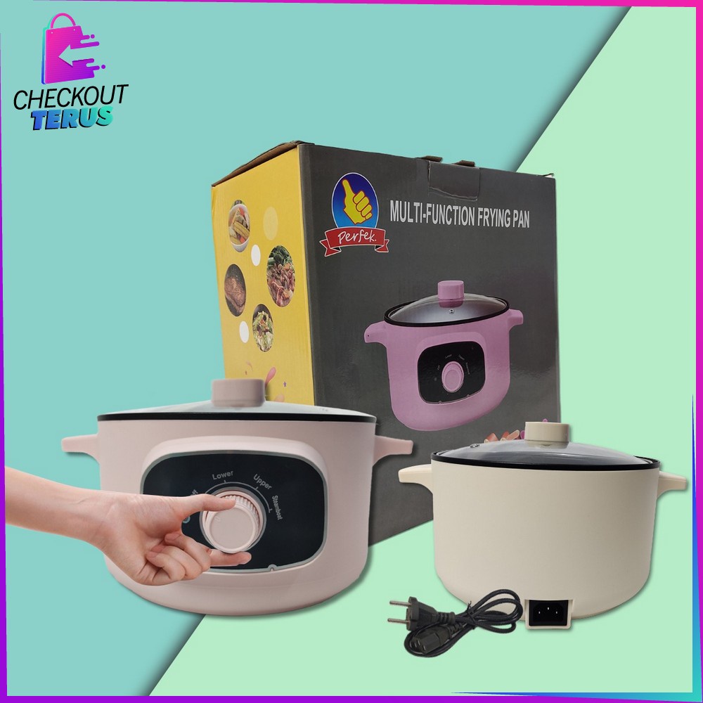 CT C428 Panci Listrik Multifungsi Panci Listrik Anti Lengket Electric Panci Listrik Serbaguna Electric Cooking Pot Fry Pan Portable Multifungsi Electric