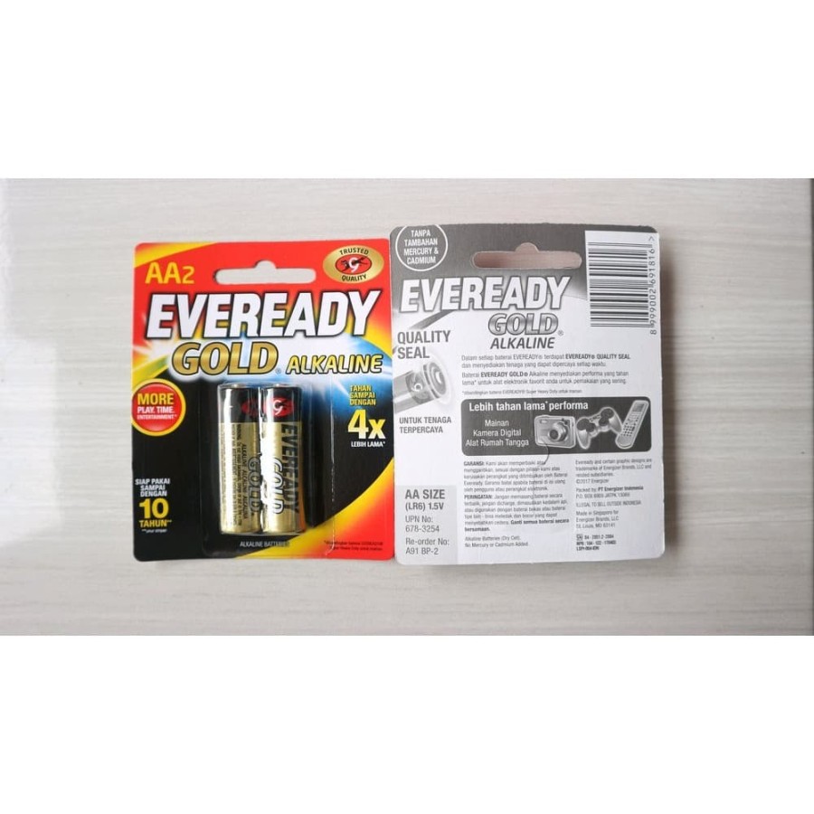 BATERAI EVEREADY GOLD ALKALINE AA A2 ISI 2PCS