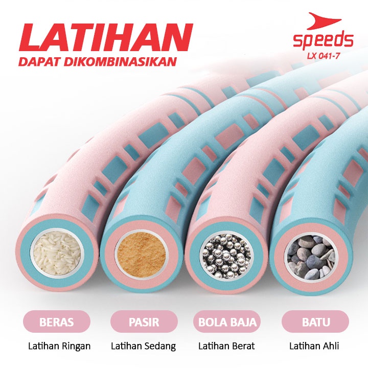 Hula Hoop SPEEDS Hulahop Portabel Yoga Fitness Adjustable Ring Mainan Anak Kaki Pengecil Perut 041-7-5