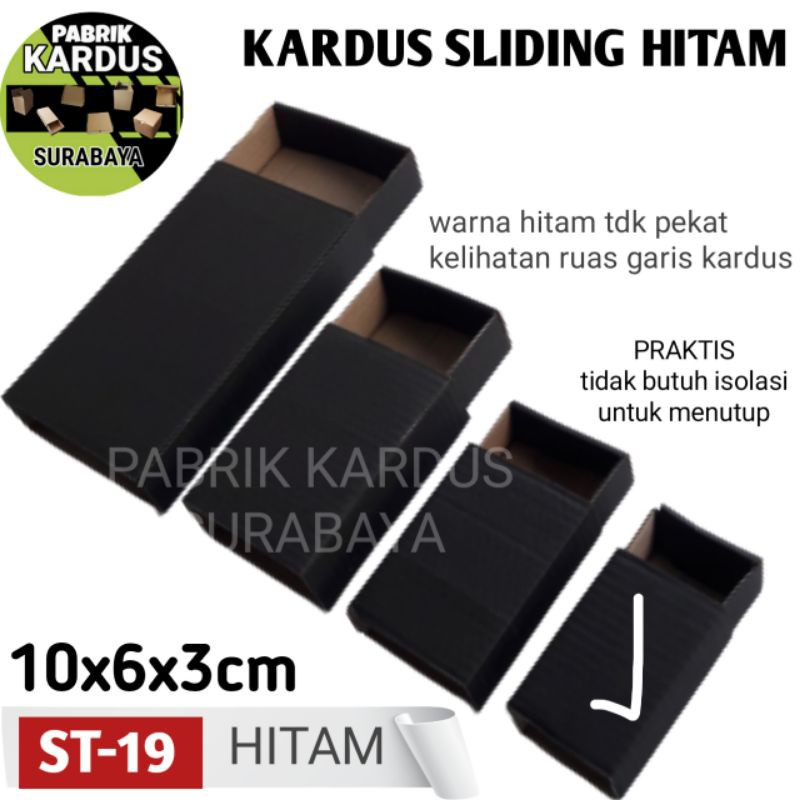 

KOTAK SLIDING ST-19 HITAM KARDUS KARTON BOX DUS HP AKSESORIS SOUVENIR