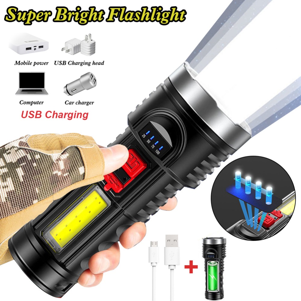 (Outdooraktivitas Darurat) (Senter Led Multi-Mode) (High Lumen, Usb Charging) Untuk Hiking / Camping