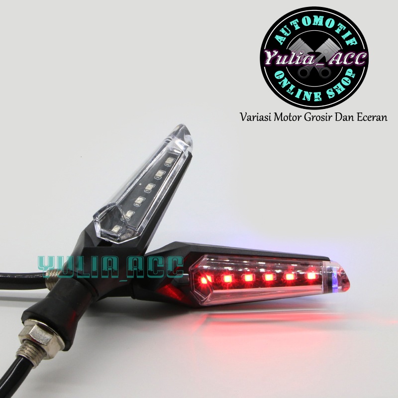 Lampu Sen Sein LED Motor Model Terbaru Variasi 2 Sisi Lampu Universal Lampu 2 Warna