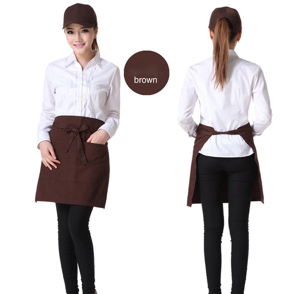 Apron half / Apron setengah / Celemek waiter waitress cafe resto coffeeshop Bahan Drill