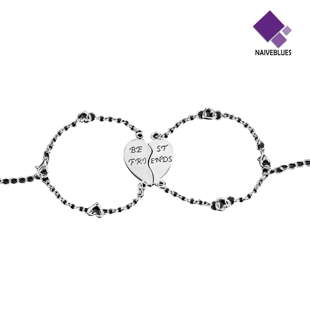 2pcs Gelang Persahabatan Bentuk Hati Untuk Hadiah