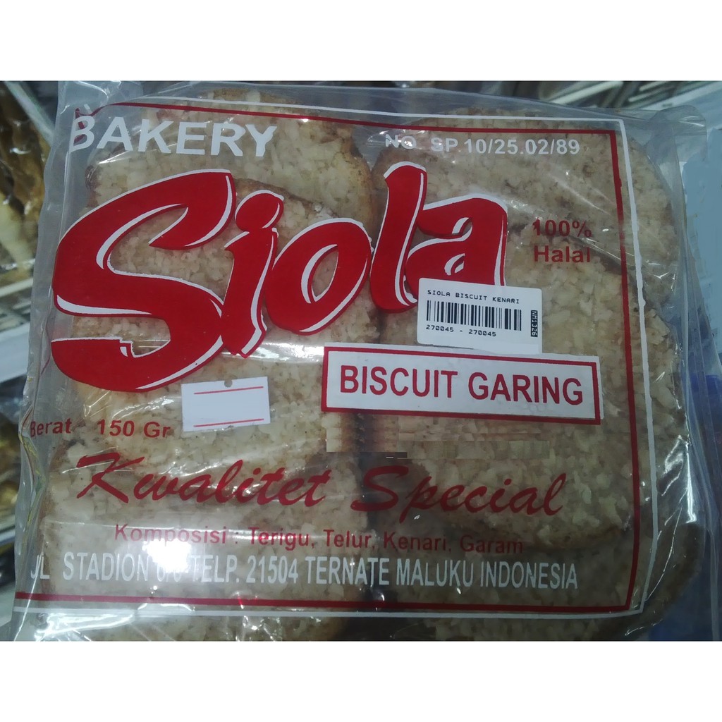 

Siola Biskuit Garing / Roti Kenari 150 gr - Oleh - Oleh Kue Jajanan Khas Manado / Ternate