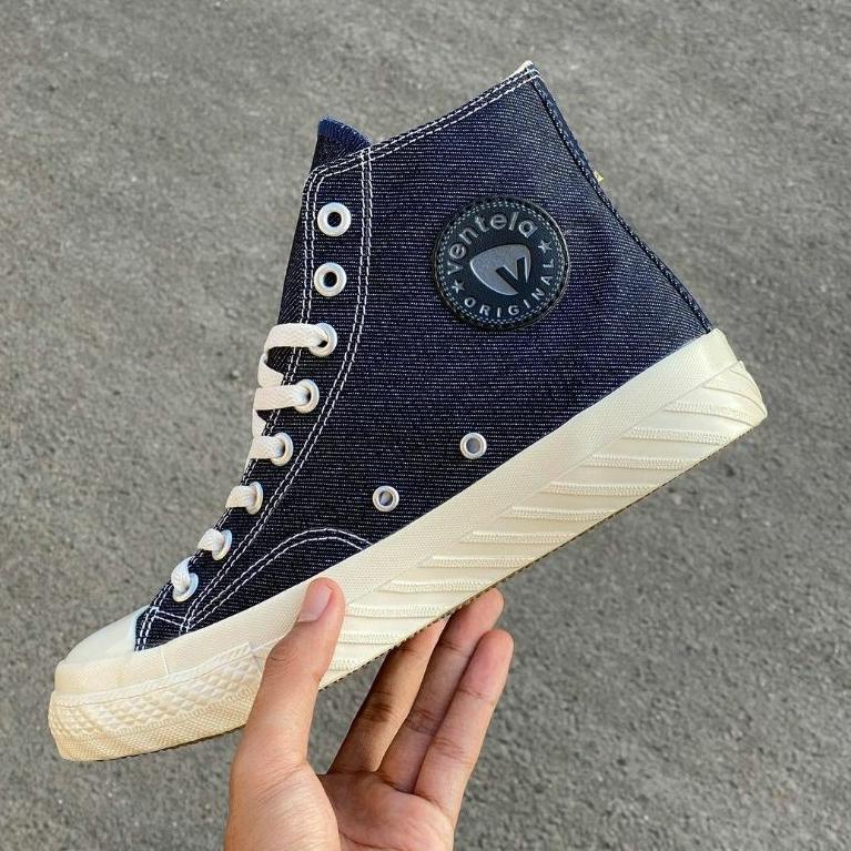 [PLP.25Au22d] Ventela BTS 80S Black & Blue Denim High Original (Ventela x Badjatex)