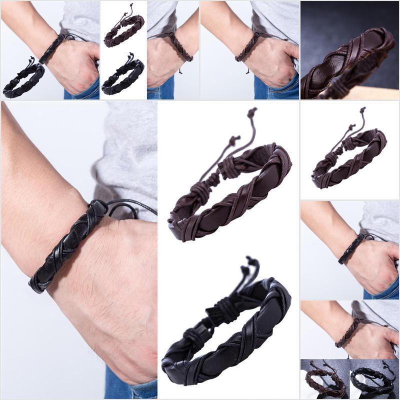  Gelang  Tali Kulit Handmade untuk Pria Wanita Shopee 