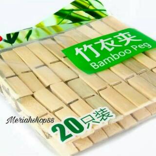 Jepitan Jemuran  uk 7 cm Pakaian 20 pcs per pack 7cm Bambu 