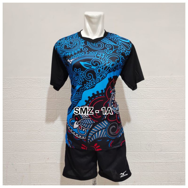 Set Jersey baju kaos celana olahraga bola voli badminton tenis meja bahan printing