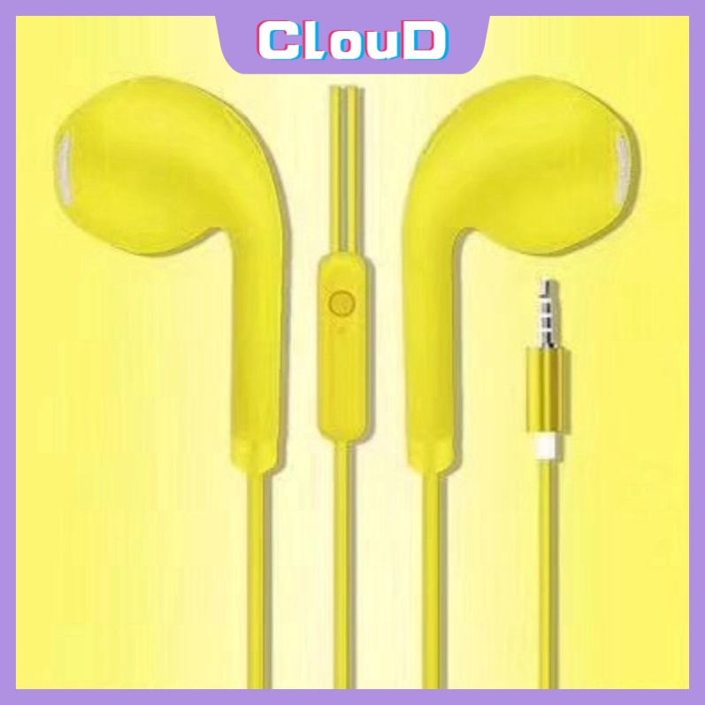 U19 Headset Earphone In-Ear Super Bass Kabel Jack 3.5mm Motif Retak Warna-Warni