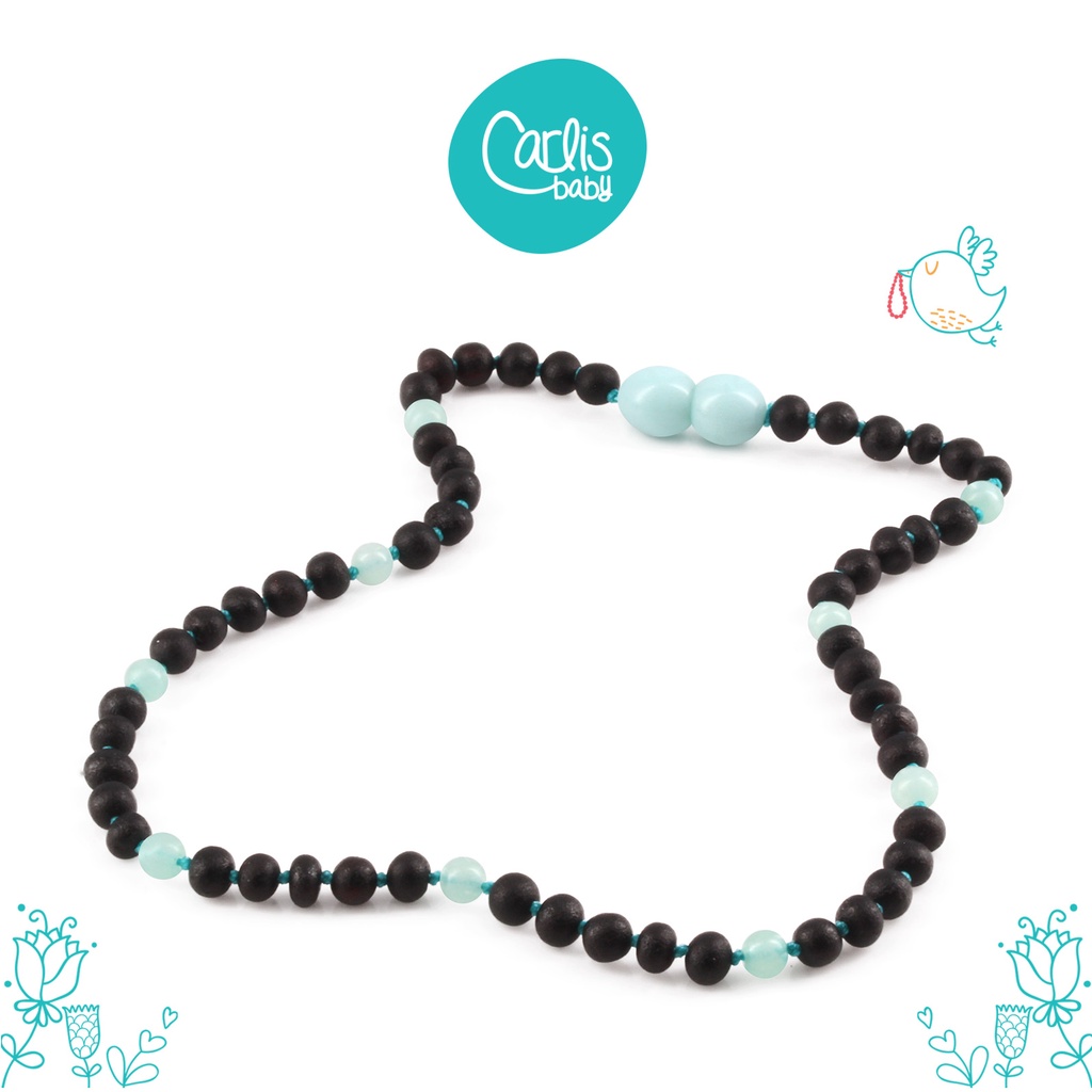 AG63 / AG63 V2/ AGL28  Kalung Amber Tumbuh Gigi Bayi Blue Gemstone By Carlis Baby