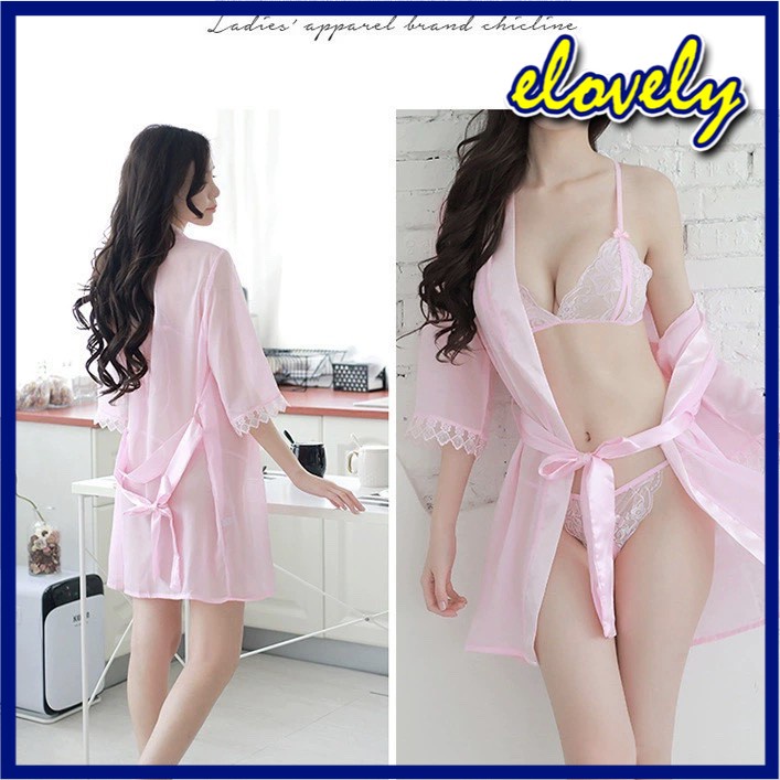 Elovely Lingerie Sexy Longnight Korea Fashion Set Bra Lingerie G-String Bahan Lace Women Import Bra Cd | 3001-4