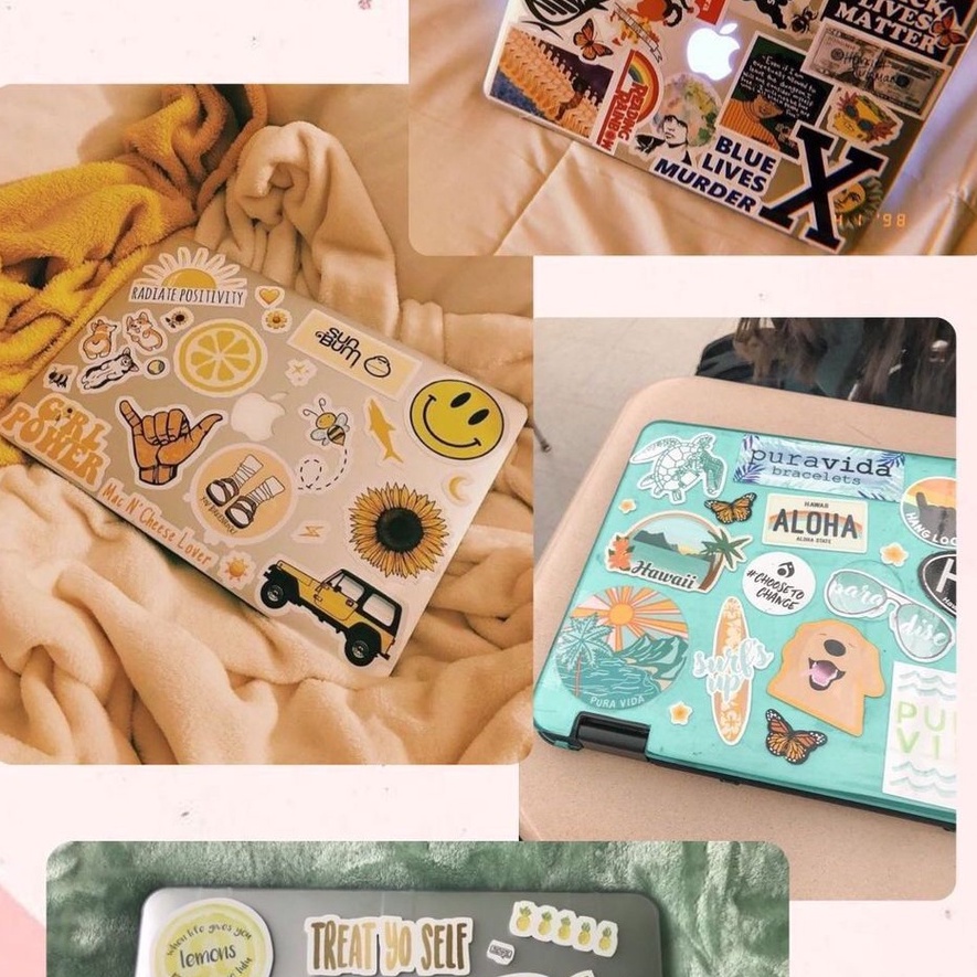 

(UK A6) Stikerpack TERMURAH KODE C / Sticker Aesthetic logo brand ANTI AIR ANTI LUNTUR