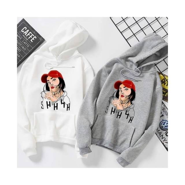 WOMAN SILENT SHH HOODIE WANITA - ATASAN TEBAL PREMIUM