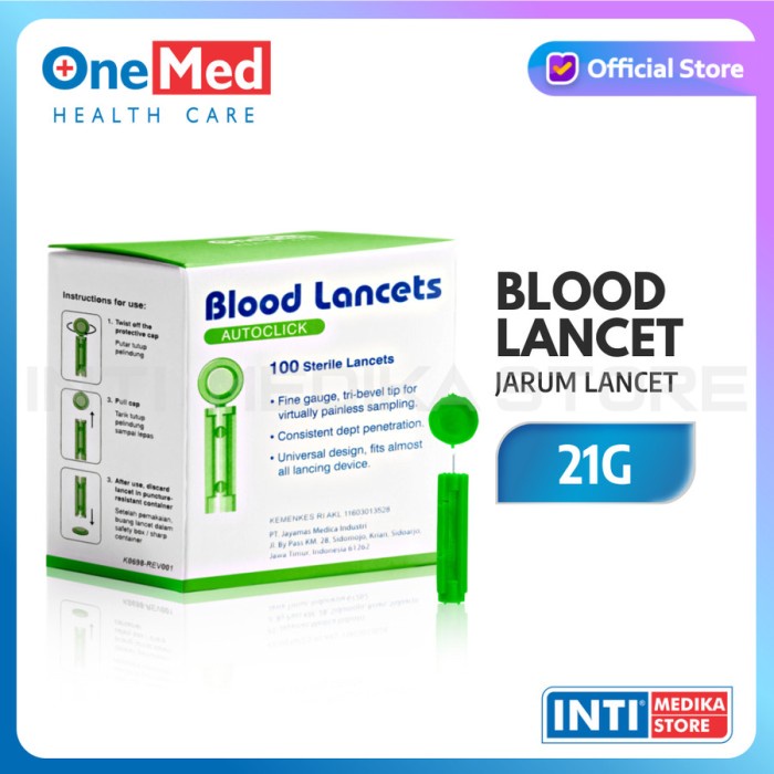 Onemed - Blood Lancets Autoclick Jarum Lancet #98