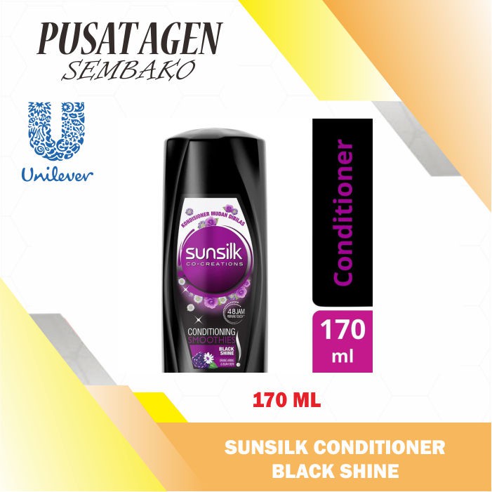 SUNSILK HITAM CONDITIONER BLACK SHINE 170 ML KONDISIONER 170ML BOTOL CONDISIONER KONDITIONER BOTTLE