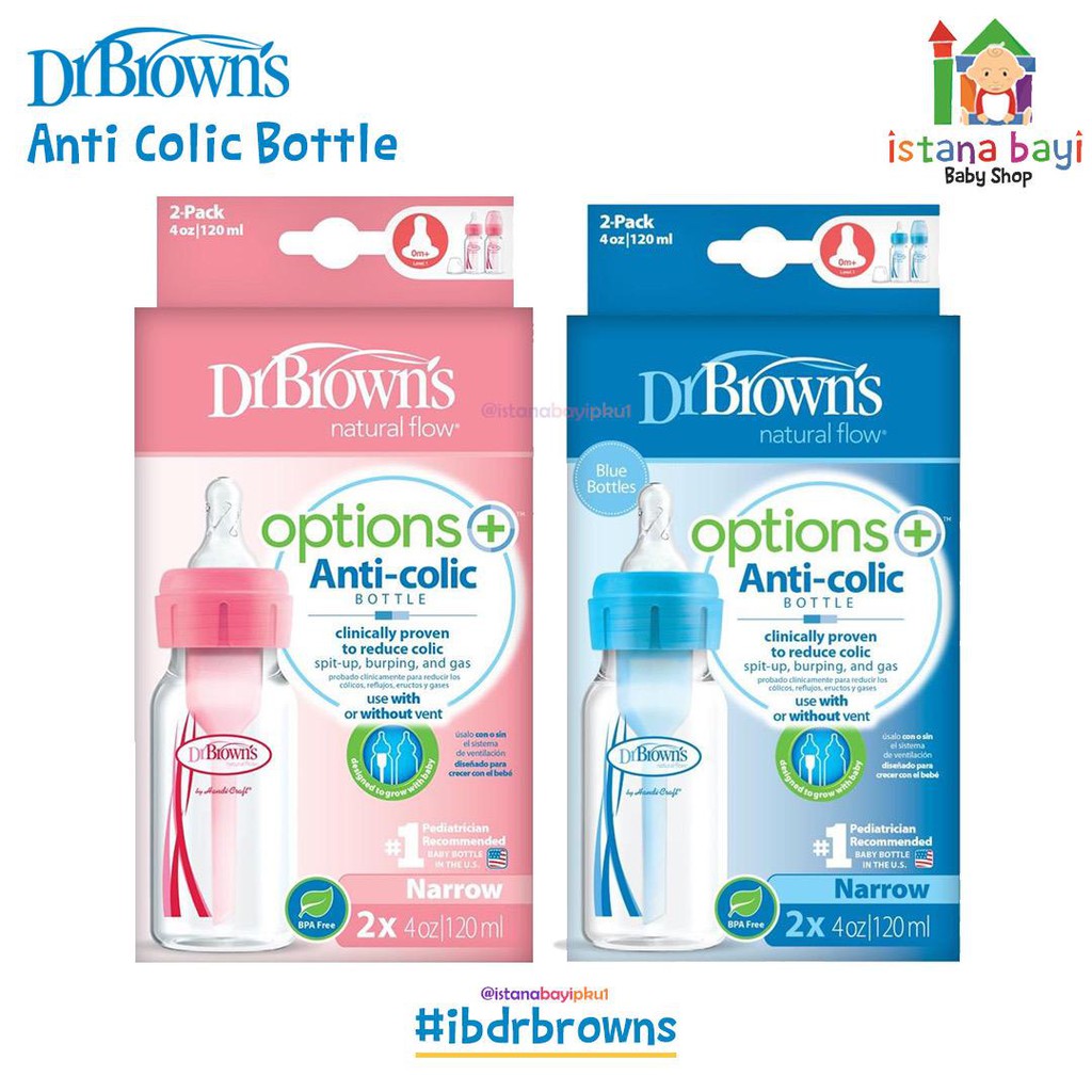 Dr. Brown's 4oz/120 ml PP Narrow neck/&quot;Option+ 2 Pack/Botol Susu SB42405