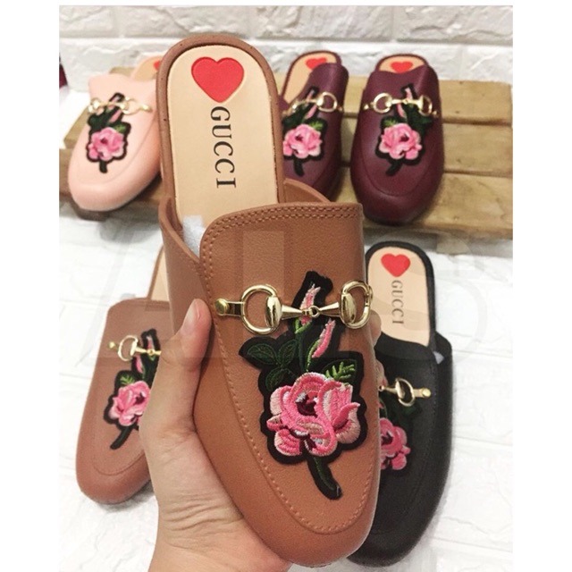Sandal Slop Gucci Coklat