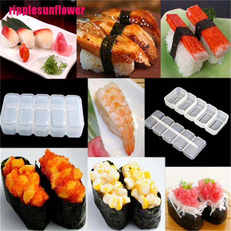 Cetakan Nasi Nigiri / Sushi Jepang Anti Lengket Dengan 5 Slot