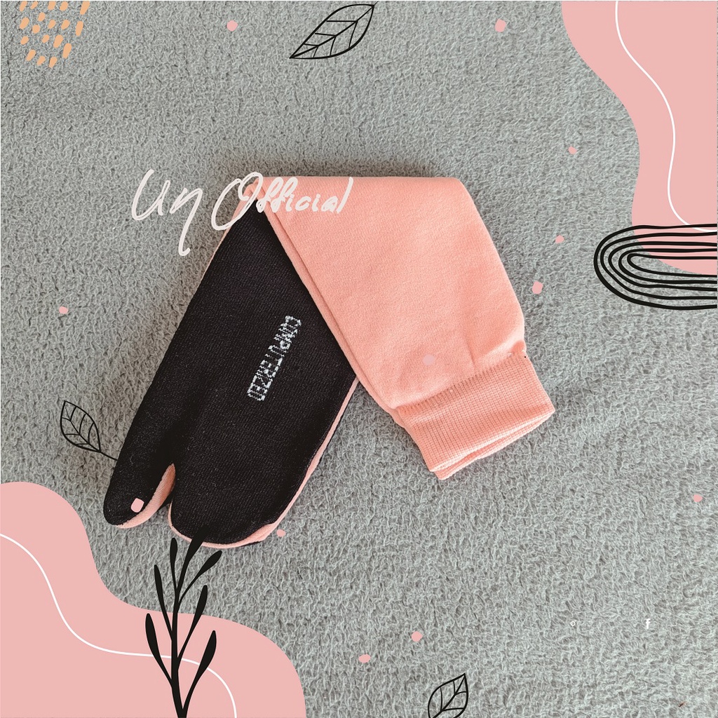 Kaos Kaki Jempol Wanita Muslimah / Muslim Telapak Hitam Panjang - Polos Premium-Salem
