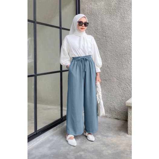 JESSY KULOT CRINKLE TERBARU / KULOT WANITA KEKINIAN-Denim