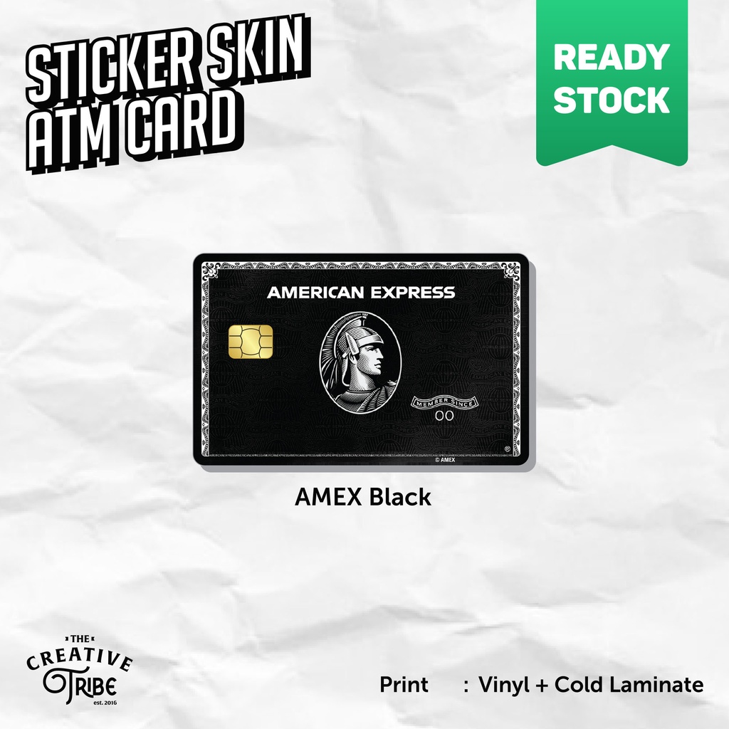 Sticker Skin Card AMEX Black for ATM / Etoll / RFID
