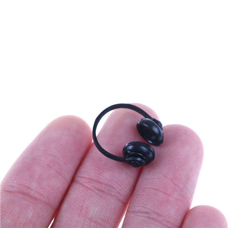 Miniatur Headphone Earphone Warna Hitam Untuk Rumah Boneka 1 / 12