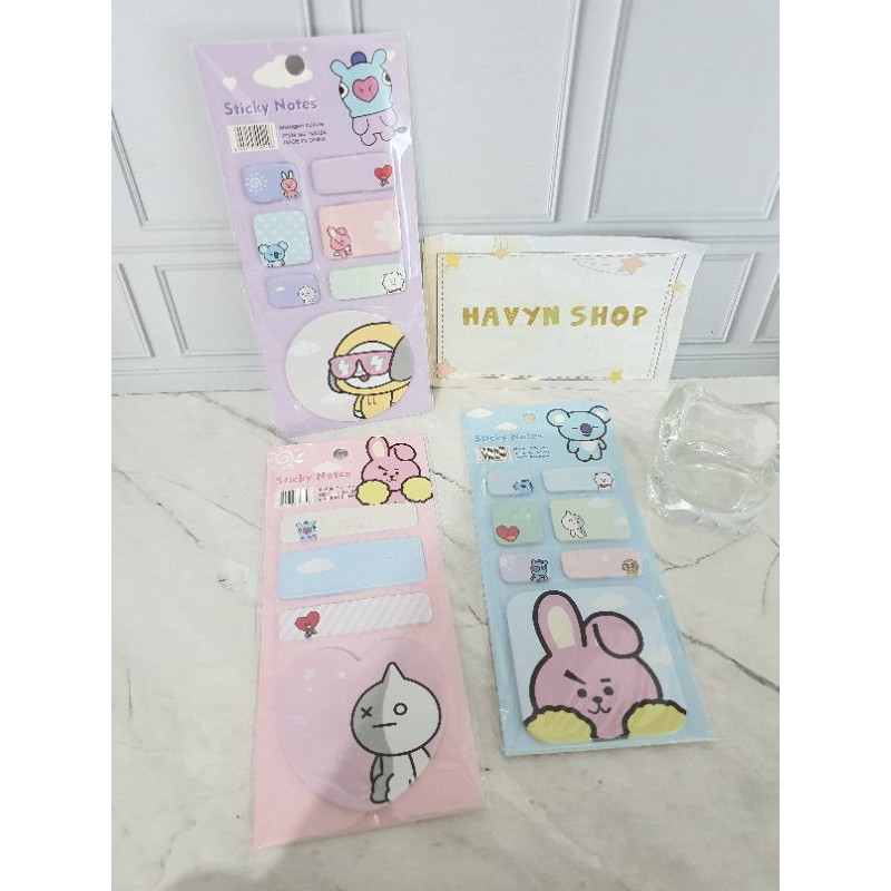 pembatas buku bahan kertas BTS BT-21 BESAR/post it BTS/STICKY NOTE BT 21 ukuran Besar-2