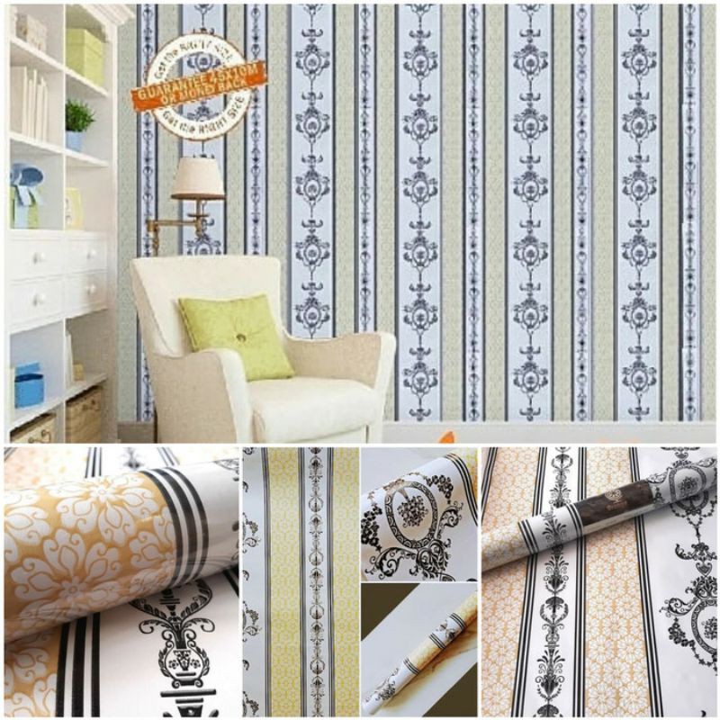 Wallpaper Dinding Batik Sticker Dinding Batik Salur Emas