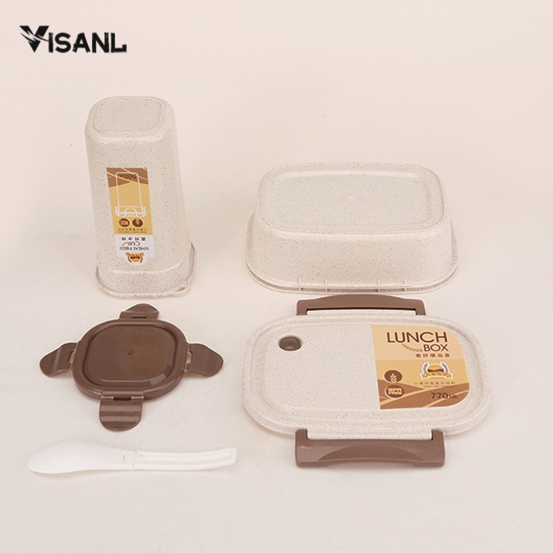 Lunch Box + Cangkir Sup  / Kotak makan Free Sendok/Anti Bocor/Mangkuk sup Portable Set