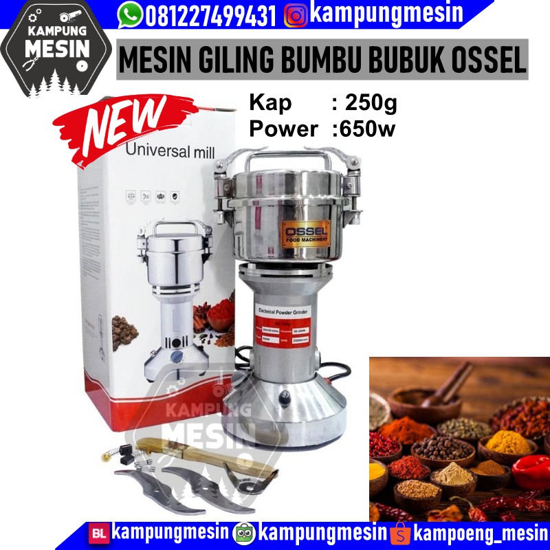 Gilingan Tepung Giling bumbu Gilingan Bumbu Giling Tepung  Gilingan Bumbu Stainless Steel Ossel 250g