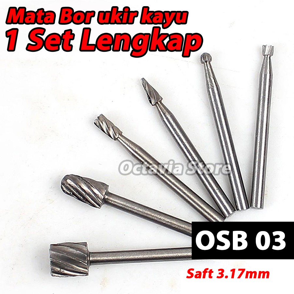 mata bor mini drill ukir kayu wood working 1set lengkap OSB03