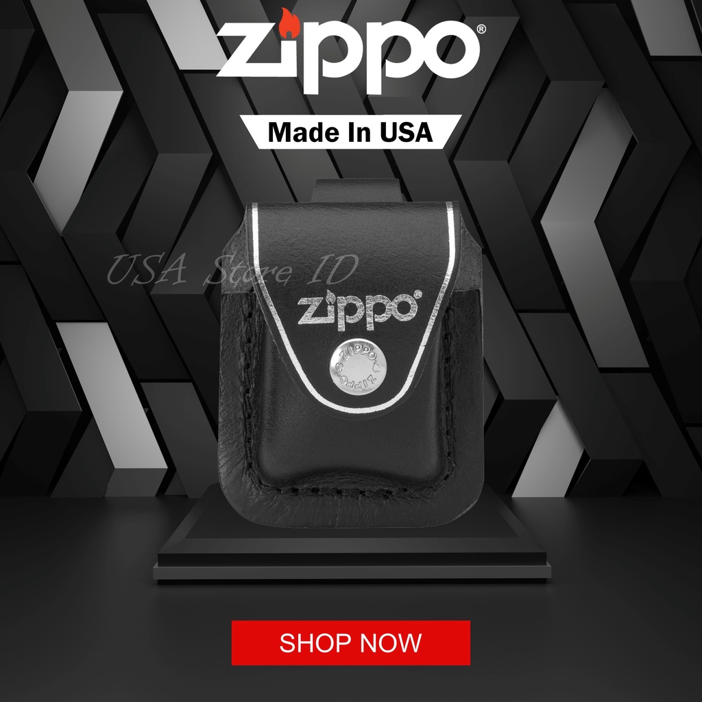 Zippo Black Leather Pouch LPLBK Original Made In USA
