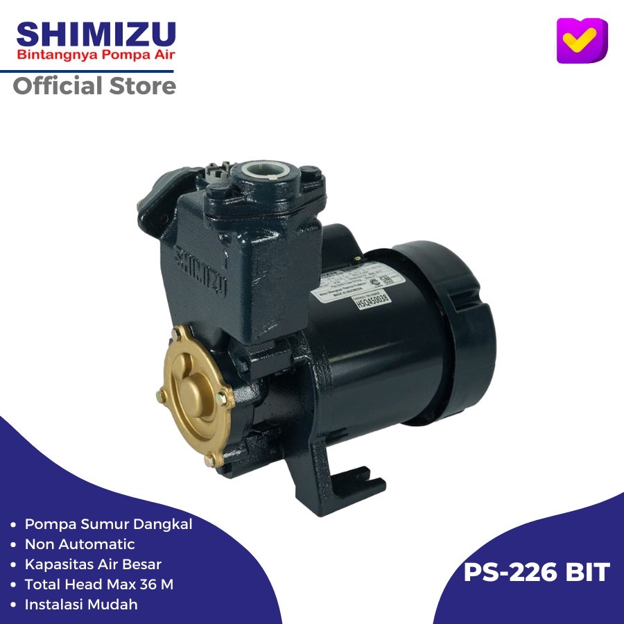 Shimizu Water Pump PS-226 BIT PS226BIT 226BIT POMPA AIR