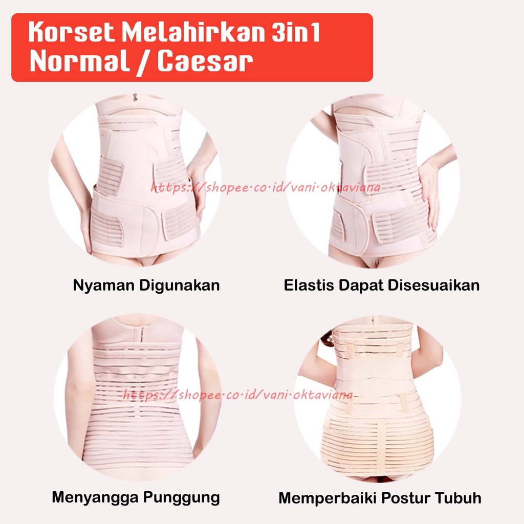 COD || Korset Stagen Korset Melahirkan Stagen 3 in 1 Korset Pasca Melahirkan Pakaian Dalam Wanita