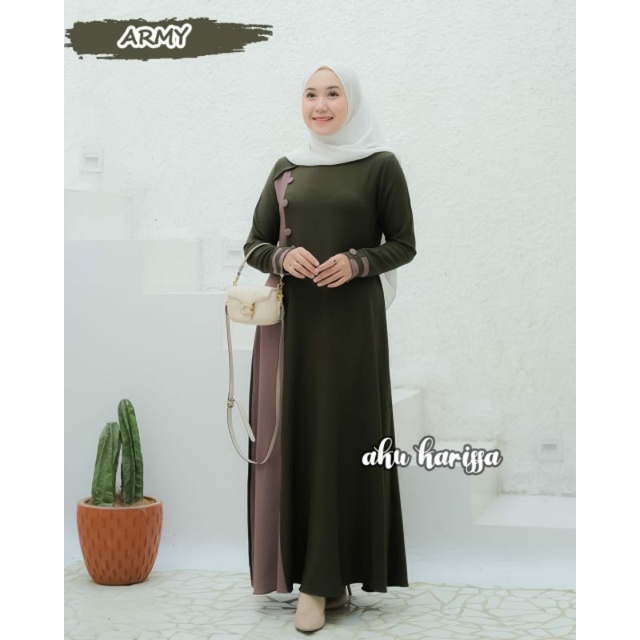 Fazila Dress By Aku karissa Meterial Tifany Premium Resleting belakang