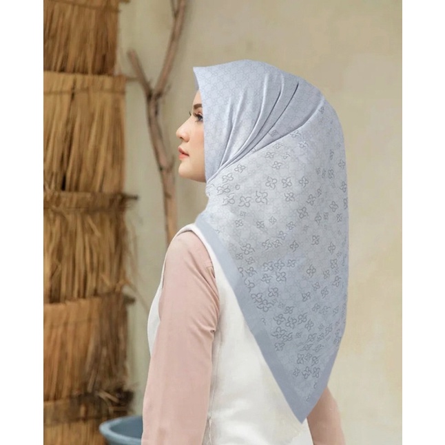 Diskon !! Hijab Segiempat Voal Motif Jindan | Jilbab Voal | Kerudung Segiempat Voal