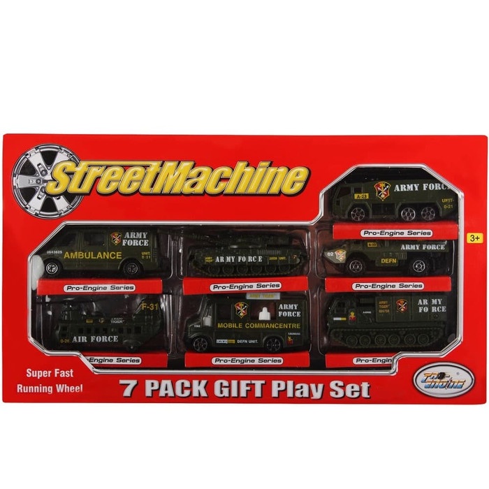 Mainan Anak Mobil Diecast Street Machine Army 7 Pcs PT-2011