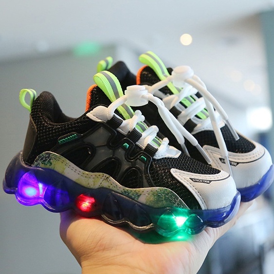 Zoobby LED Sepatu Anak Sport Sneaker Anak Size 21-30 Usia 1-5 Tahun