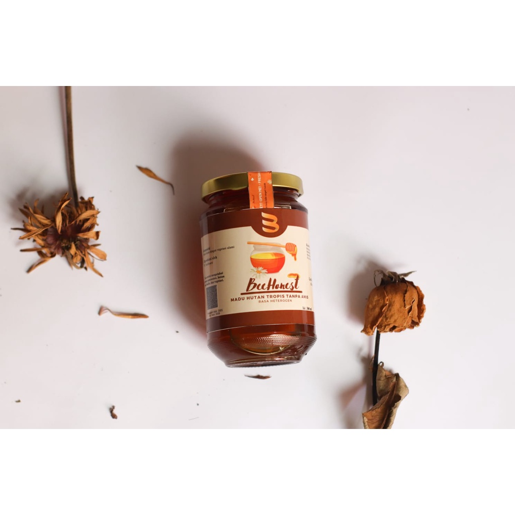 Madu BeeHonest 300ml Jar Kaca Raw Honey / Madu Hutan Liar